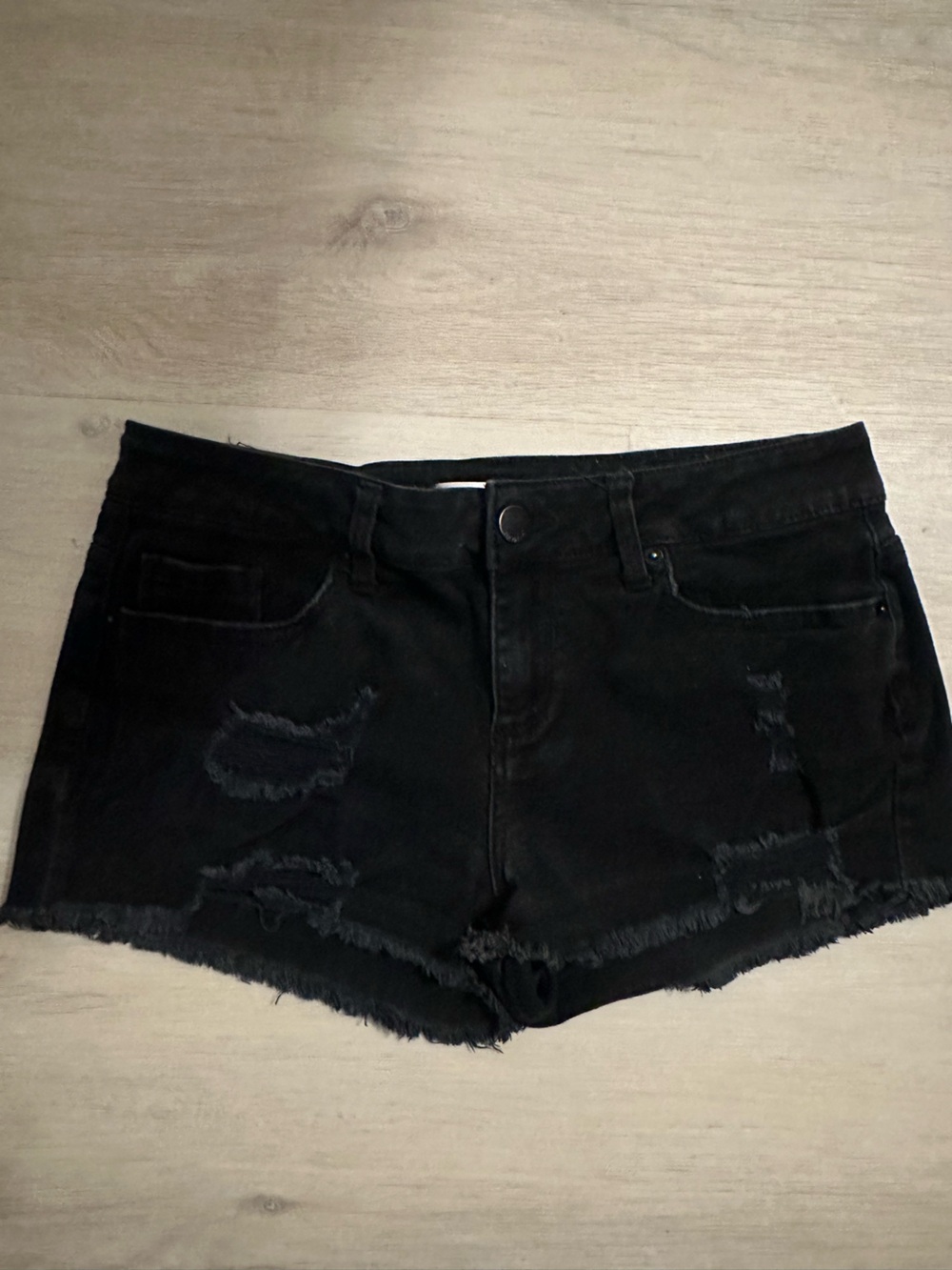 No Boundaries Black Distressed Women's Denim Shorts